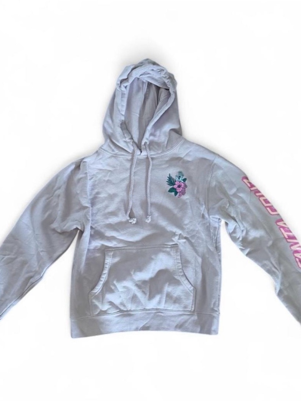 Santa Cruz Skateboards Light Purple Hoodie with Pink Floral Accent